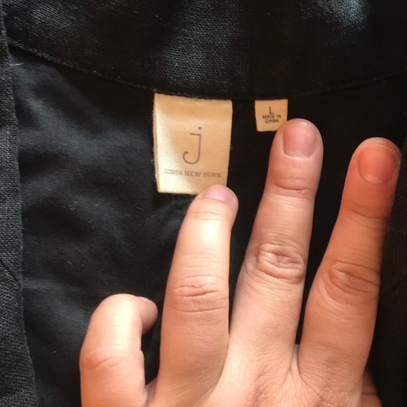 Jones New York Black Linen Vest Size L - Picture 4 of 5